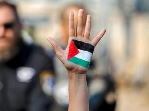 the rally was in solidarity with Palestinian prisoners