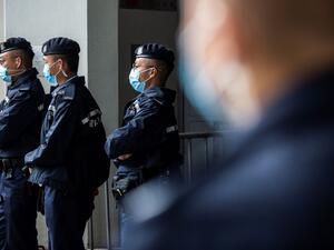 seven pro-democracy protesters to up to 16 months in prison.