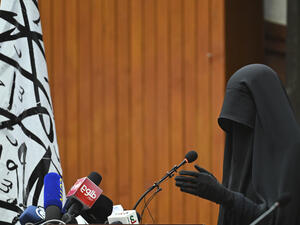 women participating in anti-Taliban protests are “not true representations of Afghan women.