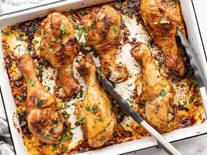 أفخاذ الدجاج المخبوزة بالفرن