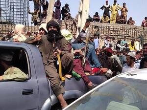 A vehicle carrying Taleban militants in Jalalabad