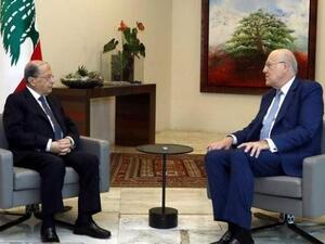 الرئيس اللبناني ميشال عون ورئيس الحكومة نجيب ميقاتي