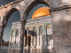 Exterior view of the Dome of the Rock or Al Qubbat as-Sakhrah in Arabic