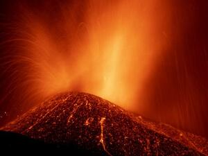 A volcanic eruption in Spain's Canary Islands