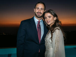 الأميرة شيرين بنت مرعد مع زوجها جعفر النابلسي