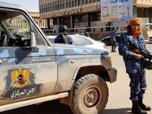 Forces loyal to Libyan strongman Khalifa Haftar patrol in downtown Sebha