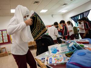 QF Students Share School Supplies With Afghan Refugees