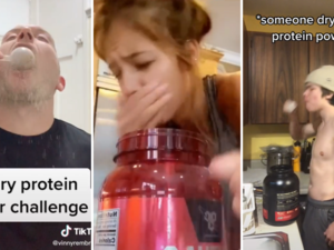 Dry protein powder challenge