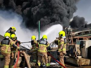 حريق في منطقة جبل علي