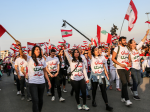 Lebanese protesters October 2019