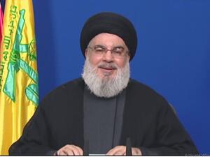 رئيس مليشيا حزب الله في لبنان حسن نصرالله