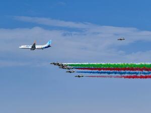 flydubai Takes Part in a Special Formation Flight at the Dubai Airshow