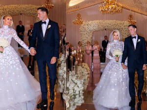 The ceremony took place at the Hilton’s private estate in Los Angeles