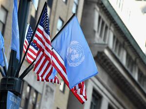 US flag besides UN flag  