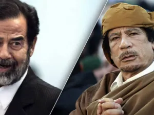 معمر القذافي وصدام حسين