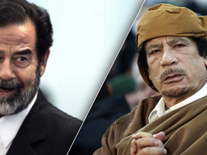 معمر القذافي وصدام حسين