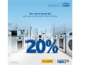 NBO Offers 20% Discount For Credit Card Purchases At Sharaf DG