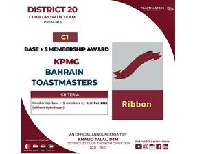 KPMG In Bahrain Receives Award From ‘Toastmasters International’ 