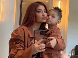 Jenner shared a black and white photo of her little family Jenner shared a black and white photo of her little family