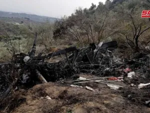 سقوط طائرة مروحية تابعة للجيش السوري 