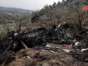 سقوط طائرة مروحية تابعة للجيش السوري 