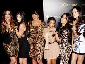 Khloe Kardashian, Kylie Jenner, Kris Jenner, Kourtney Kardashian, Kim Kardashian and Kendall Jenner at the Kardashian Kollection Launch Party held at the Colony in Hollywood, USA on August 17, 2011. (Shutterstock/ File Photo) Kanye West