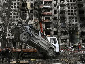 Destroyed Apartment Building in Kiev 