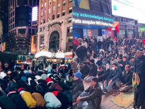  أول صلاة تراويح في تايمز سكوير