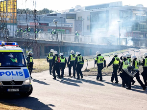 Riot police in Sweden
