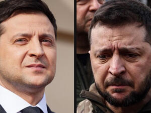 The Ukrainian president Volodymyr Zelenskyy