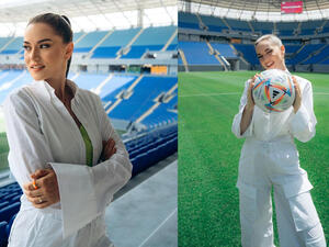 Fahriye Evcen roams around World Cup Stadium in Qatar 