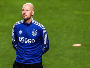 Ajax's head coach Erik ten Hag takes part in a training session at Luz stadium, in Lisbon on February 22, 2022, on the eve of their UEFA Champions League football match against SL Benfica. (Photo by PATRICIA DE MELO MOREIRA / AFP) Ajax's head coach Erik ten Hag takes part in a training session at Luz stadium, in Lisbon on February 22, 2022, on the eve of their UEFA Champions League football match against SL Benfica. (Photo by PATRICIA DE MELO MOREIRA / AFP)