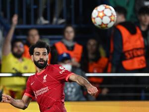 Liverpool's Egyptian midfielder Mohamed Salah eyes the ball during the UEFA Champions League semi final second leg football match between Liverpool and Villarreal CF at La Ceramica stadium in Vila-real on May 3, 2022. (Photo by Paul ELLIS / AFP) Liverpool's Egyptian midfielder Mohamed Salah eyes the ball during the UEFA Champions League semi final second leg football match between Liverpool and Villarreal CF at La Ceramica stadium in Vila-real on May 3, 2022. (Photo by Paul ELLIS / AFP)