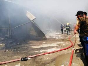 احترق اكثر من 50 محل تجاري في سوق بعقوبة