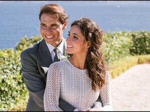 نجم التنس رافائيل نادال وزوجته ميري بيريلو