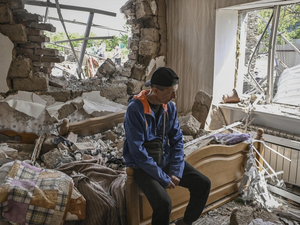 Destroyed buildings in Sloviansk 