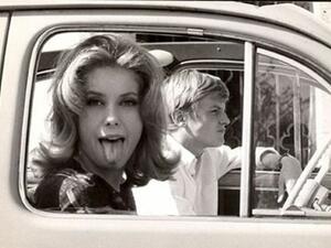 Sticking the tongue out 