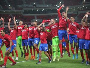 Costa Rica's players celebrate their win in the FIFA World Cup 2022 inter-confederation play-offs match between Costa Rica and New Zealand on June 14, 2022, at the Ahmed bin Ali Stadium in the Qatari city of Ar-Rayyan. Costa Rica beat New Zealand 1-0 to claim the last spot at this year's World Cup finals. (Photo by MUSTAFA ABUMUNES / AFP) Costa Rica's players celebrate their win in the FIFA World Cup 2022 inter-confederation play-offs match between Costa Rica and New Zealand on June 14, 2022, at the Ahmed bin Ali Stadium in the Qatari city of Ar-Rayyan. Costa Rica beat New Zealand 1-0 to claim the last spot at this year's World Cup finals. (Photo by MUSTAFA ABUMUNES / AFP)