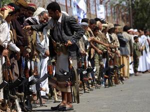 Houthi fighters in Sanaa
