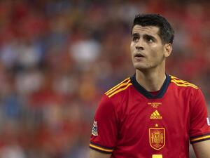 Spain's forward Alvaro Morata looks on during the UEFA Nations League, league A group 2 football match between Spain and Czech Republic at at La Rosaleda stadium in Malaga on June 12, 2022. (Photo by JORGE GUERRERO / AFP) Spain's forward Alvaro Morata looks on during the UEFA Nations League, league A group 2 football match between Spain and Czech Republic at at La Rosaleda stadium in Malaga on June 12, 2022. (Photo by JORGE GUERRERO / AFP)