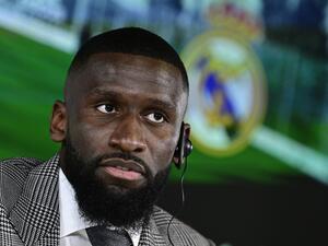 German defender Antonio Rudiger holds a press conference during his official presentation as a new Madrid CF player, at the Ciudad Real Madrid in Valdebebas, on the outskirts of Madrid, on June 20, 2022. (Photo by JAVIER SORIANO / AFP) German defender Antonio Rudiger holds a press conference during his official presentation as a new Madrid CF player, at the Ciudad Real Madrid in Valdebebas, on the outskirts of Madrid, on June 20, 2022. (Photo by JAVIER SORIANO / AFP)