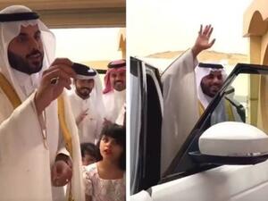 مشهور سناب غازي الذيابي يهدي خطيبته سيارة باهظة الثمن بمناسبة نجاحها (فيديو)