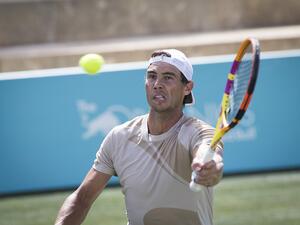 Spanish tennis player Rafael Nadal takes part in a training session at Santa Ponsa Country Club in Santa Ponsa, on the Spanish Balearic Island of Mallorca, on June 17, 2022. (Photo by JAIME REINA / AFP) Spanish tennis player Rafael Nadal takes part in a training session at Santa Ponsa Country Club in Santa Ponsa, on the Spanish Balearic Island of Mallorca, on June 17, 2022. (Photo by JAIME REINA / AFP)