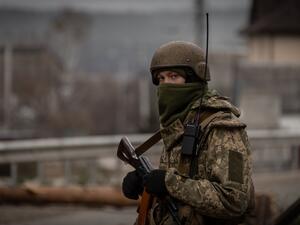 Soldier stands guard 