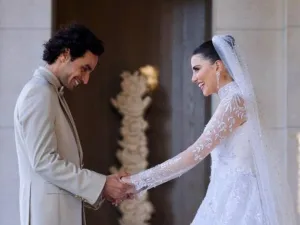 سنتيا صمويل تختار فستان زفافها من تصميم جورج حبيقة