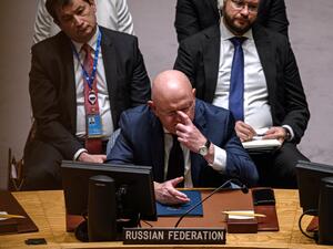  مشروع قرار الولايات المتحدة الأمريكية وألبانيا بمجلس الأمن يدعو لعدم الاعتراف بانضمام 4 مناطق إضافية إلى روسيا.