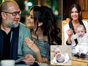 ملك ماليزيا السابق محمد الخامس وطليقته ريحانة وطفلها ليون