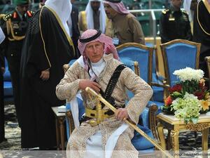 King Charles in Saudi dress 
