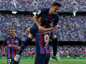 جافي لاعب برشلونة (المصدر: أ ف ب)