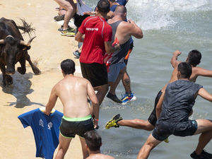 Running from the bull in Spain